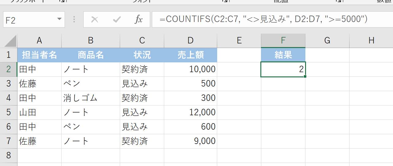 【エクセル時短】COUNTIFS関数で複数条件のデータ数を数えよう！AND条件も解説 | でんチャレ
